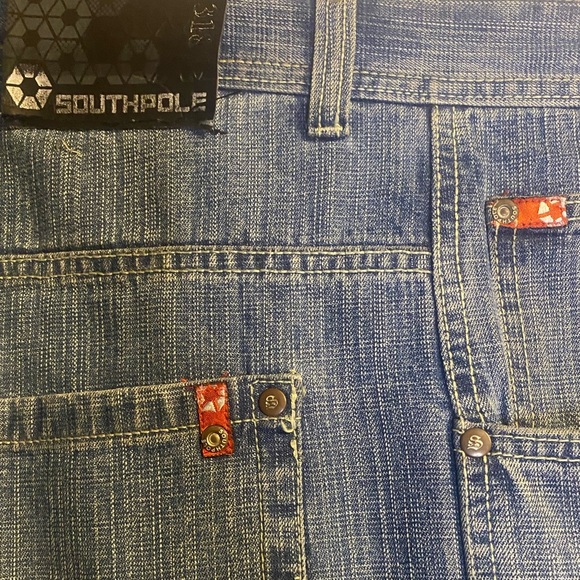 Y2K Red Tag SouthPole Baggy 3180 Jean Mid Blue Fade High Rise Zip Plus Size 38 - Picture 5 of 10